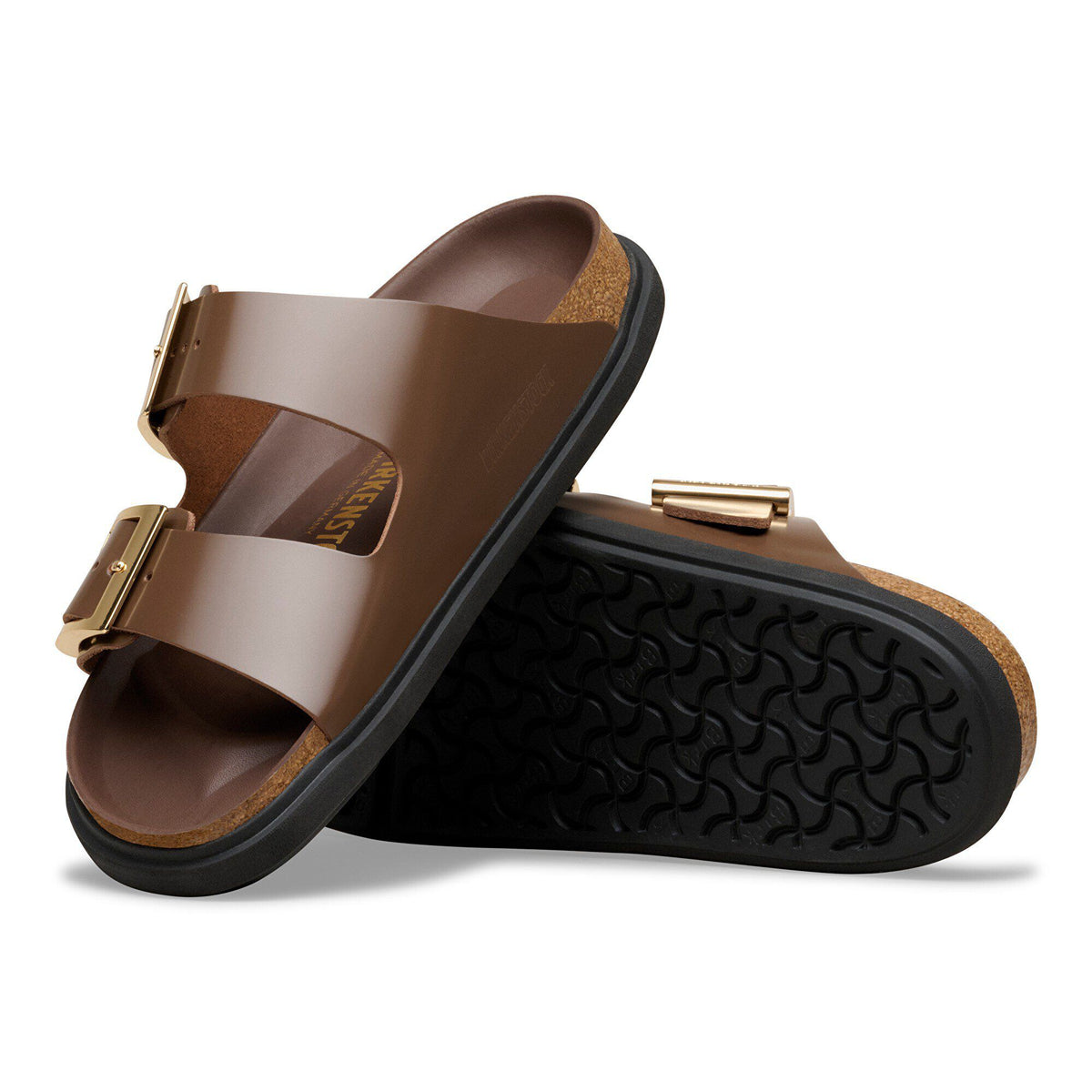 Arizona Droplet Buckle Natural Leather Patent in Color High-Shine Carafe | Birkenstock
