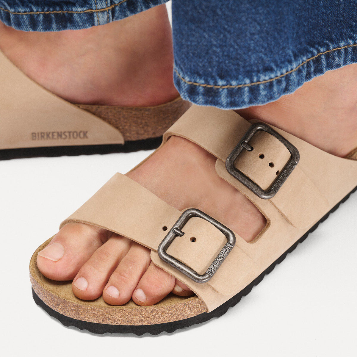 Arizona Wire Buckle Nubuck Leather in Color Sandcastle | Birkenstock