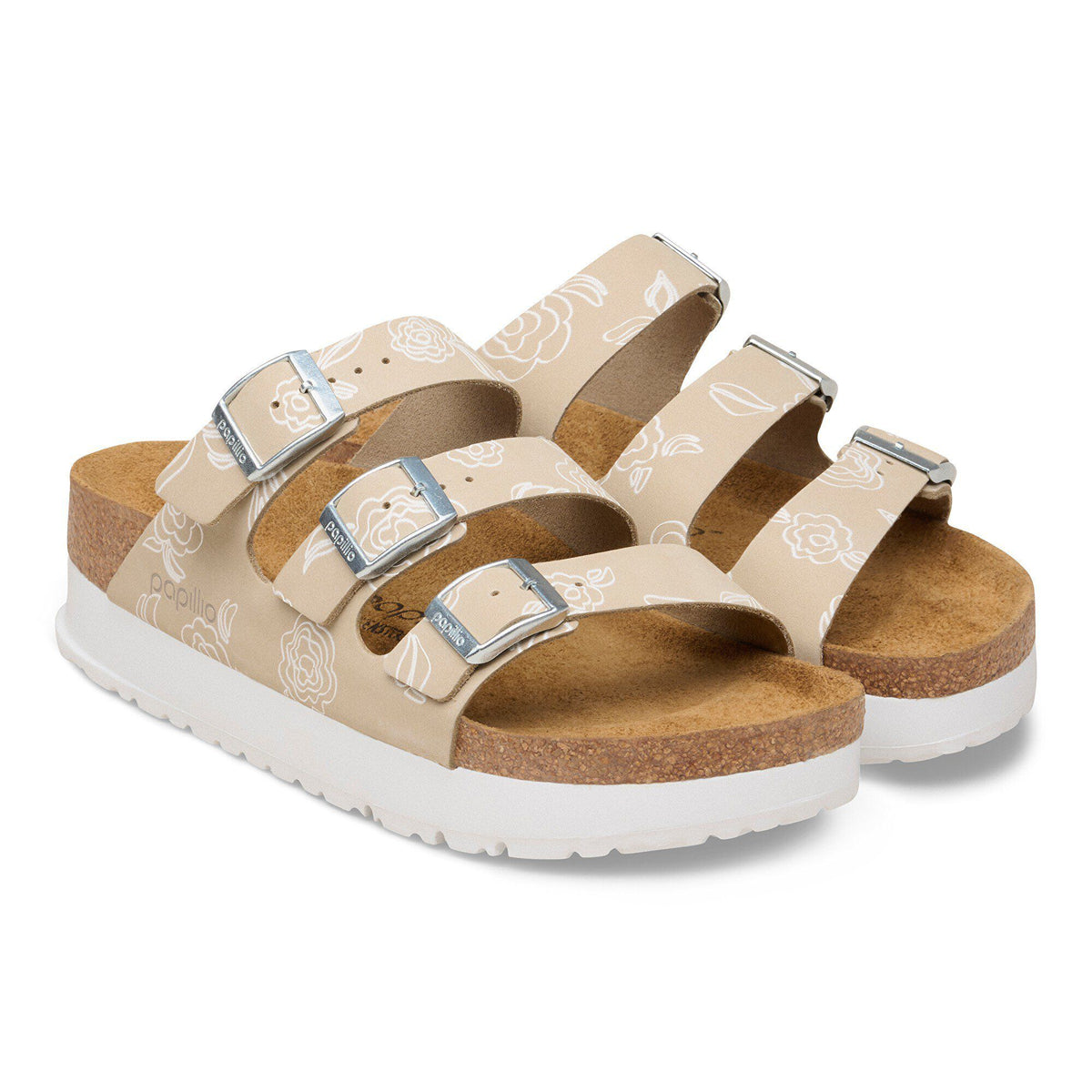 Florida Flex Platform Nubuck Leather in Color Oyster Flower | Birkenstock