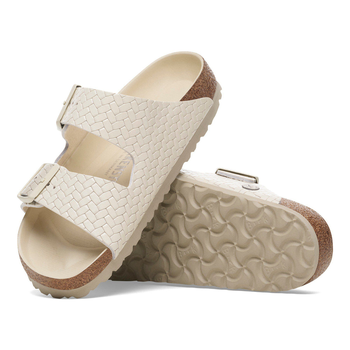 Arizona Leather in Color Woven Embossed Ecru | Birkenstock