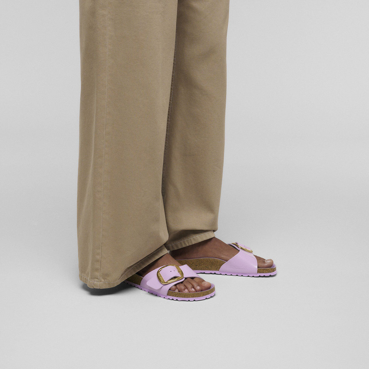 Madrid Big Buckle Natural Leather Patent in Color High Shine Crocus | Birkenstock