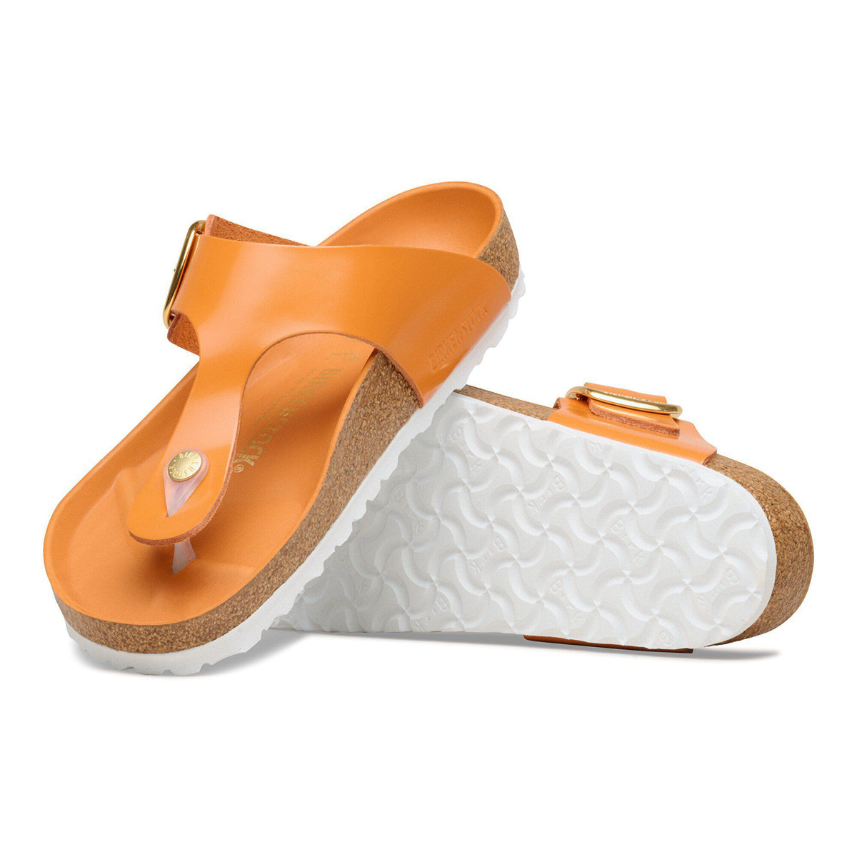 Gizeh Big Buckle Natural Leather Patent in Color High-Shine Kurkuma | Birkenstock
