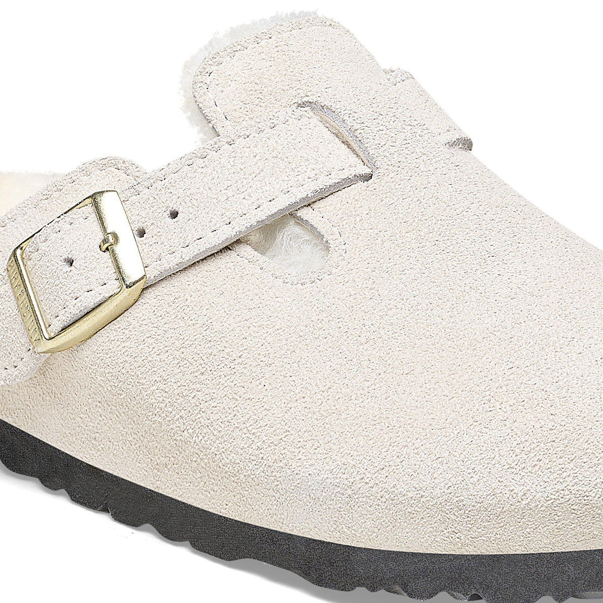 Boston Shearling Suede Leather in Color Antique White | Birkenstock