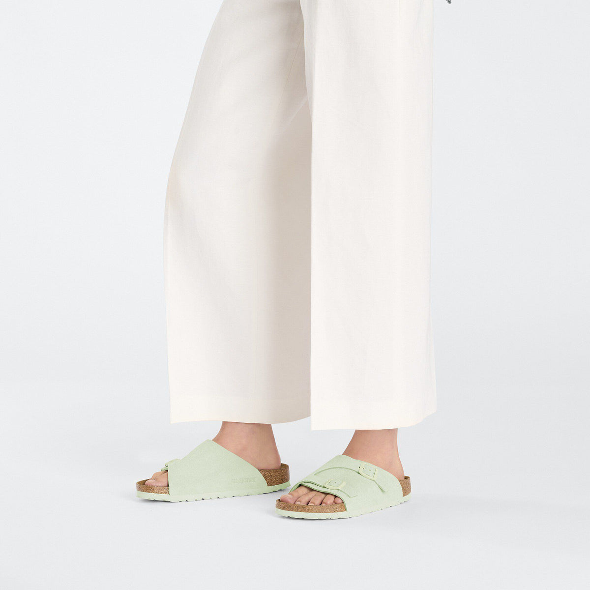 Zürich Suede Leather in Color Faded Lime | Birkenstock