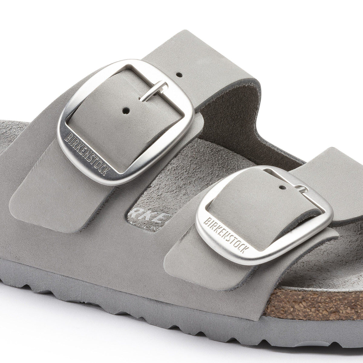 Arizona Big Buckle Nubuck Leather in Color Dove Gray | Birkenstock