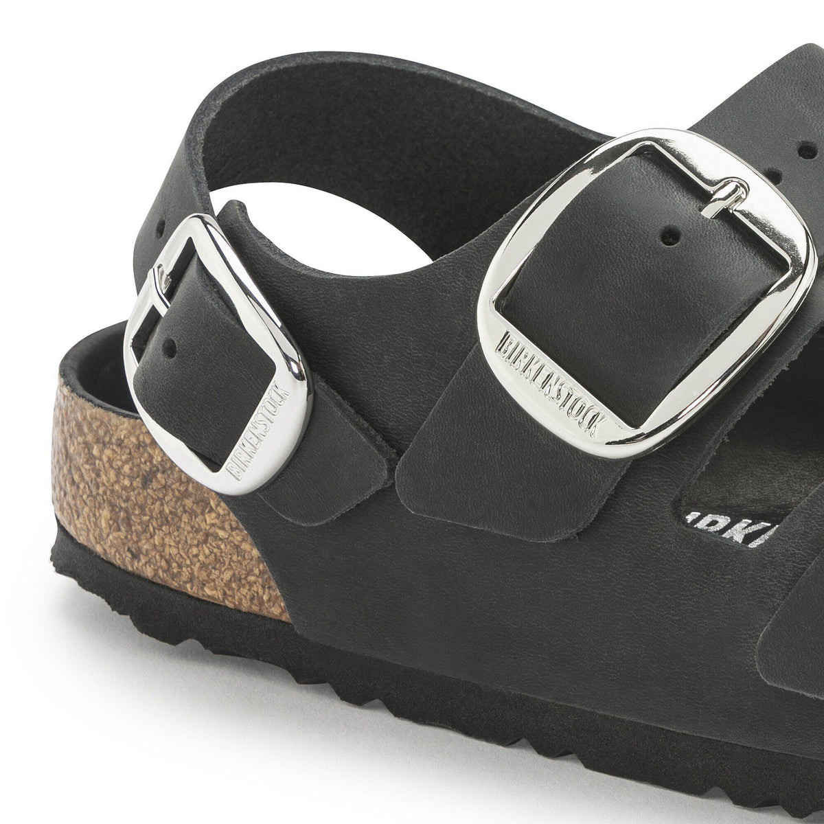 Milano Big Buckle Oiled Leather in Color Black | Birkenstock