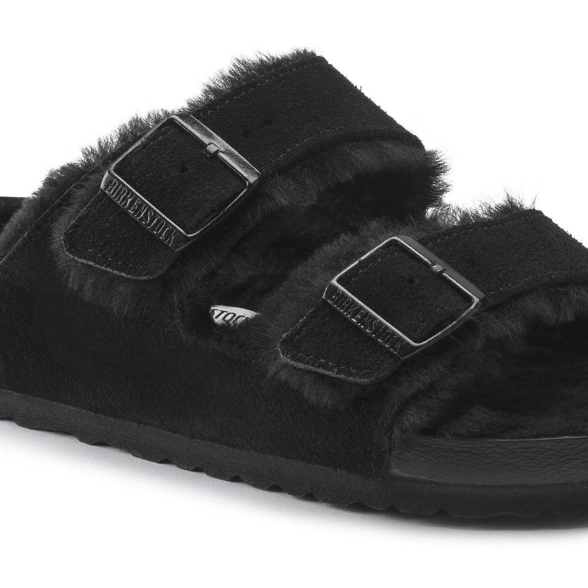 Arizona Shearling Suede Leather in Color Black | Birkenstock