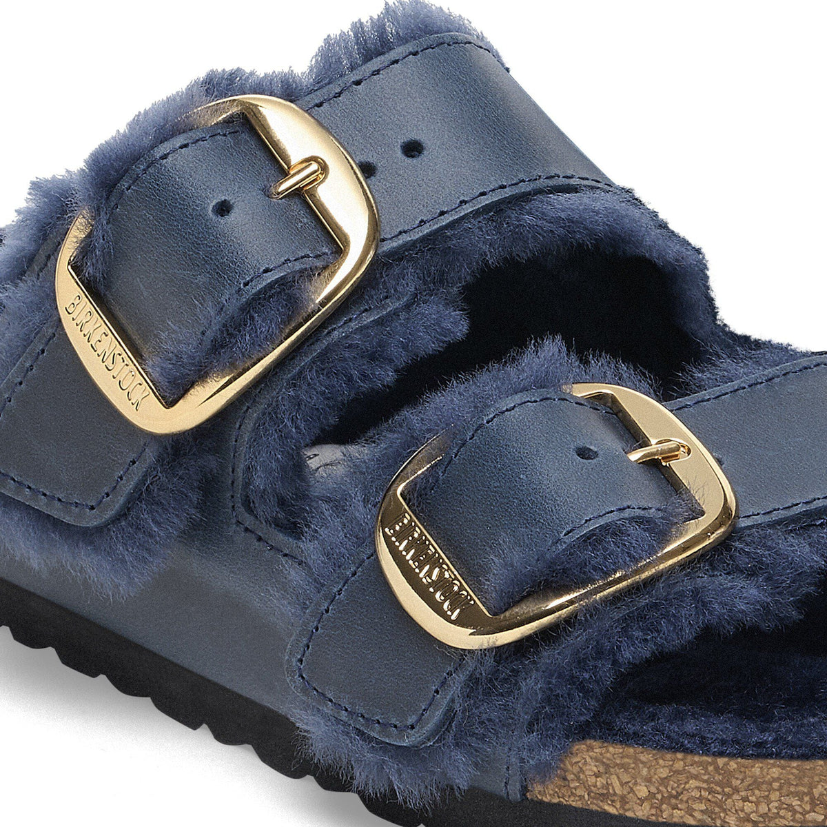 Arizona Big Buckle Shearling Oiled Leather in Color Midnight Blue | Birkenstock