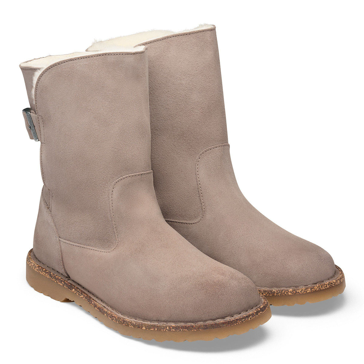 Uppsala Shearling Suede Leather in Color Desert Dust Gray Taupe | Birkenstock