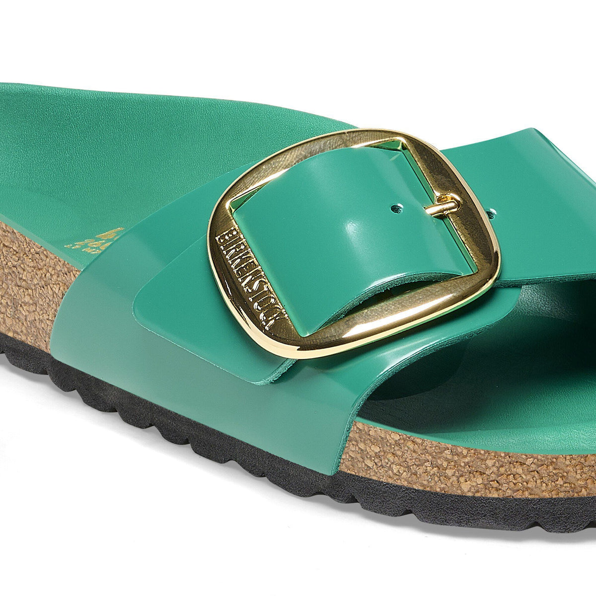 Madrid Big Buckle Natural Leather Patent in Color High Shine Digital Green | Birkenstock