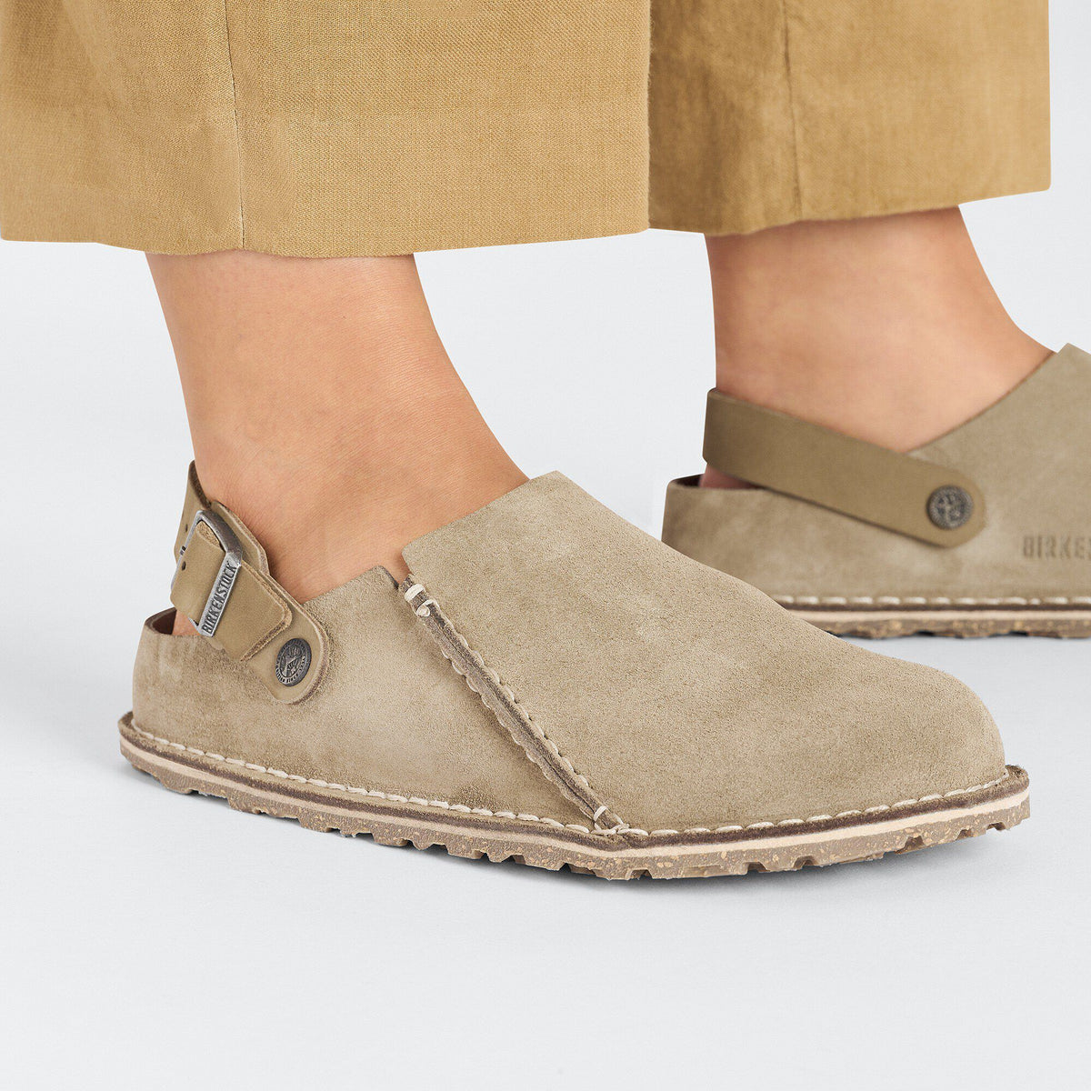 Lutry Premium Suede Suede Leather in Color Gray Taupe | Birkenstock