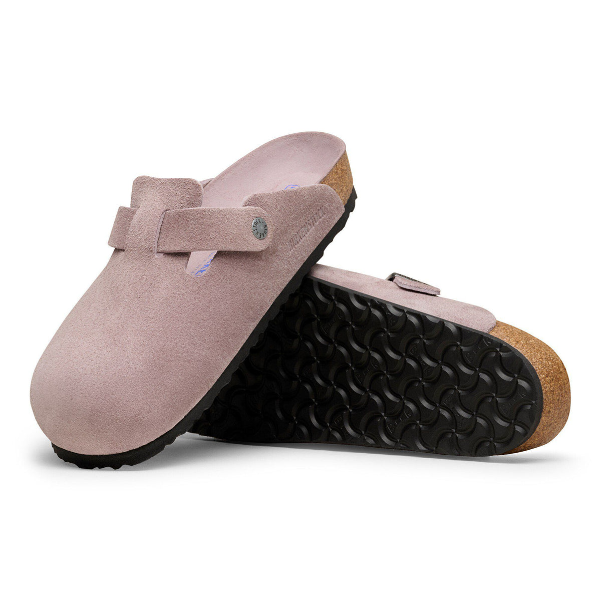 Boston Soft Footbed Suede Leather in Color Faded Purple | Birkenstock