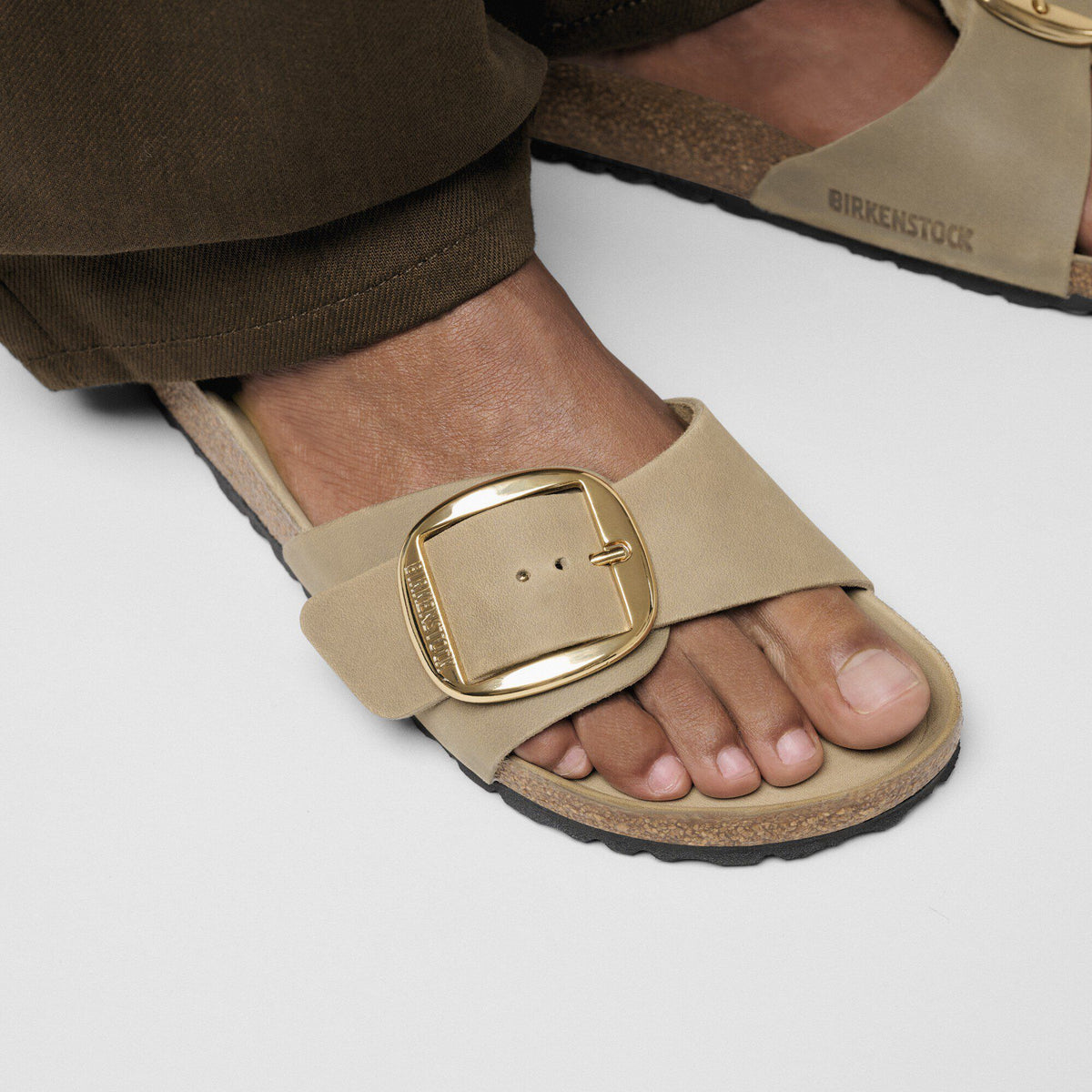 Madrid Big Buckle Oiled Leather in Color Tobacco Brown | Birkenstock
