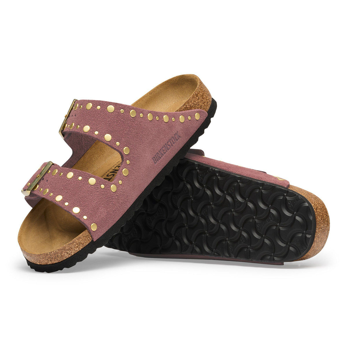 Arizona Rivets Suede Leather in Color Pepper | Birkenstock