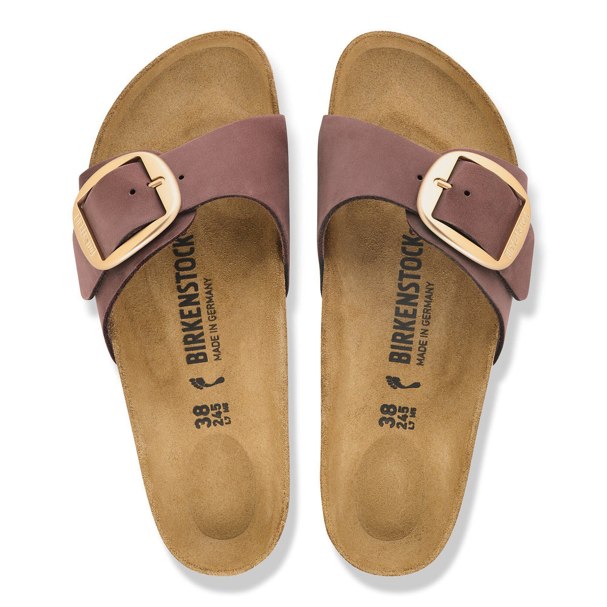 Madrid Big Buckle Nubuck Leather in Color Pepper | Birkenstock