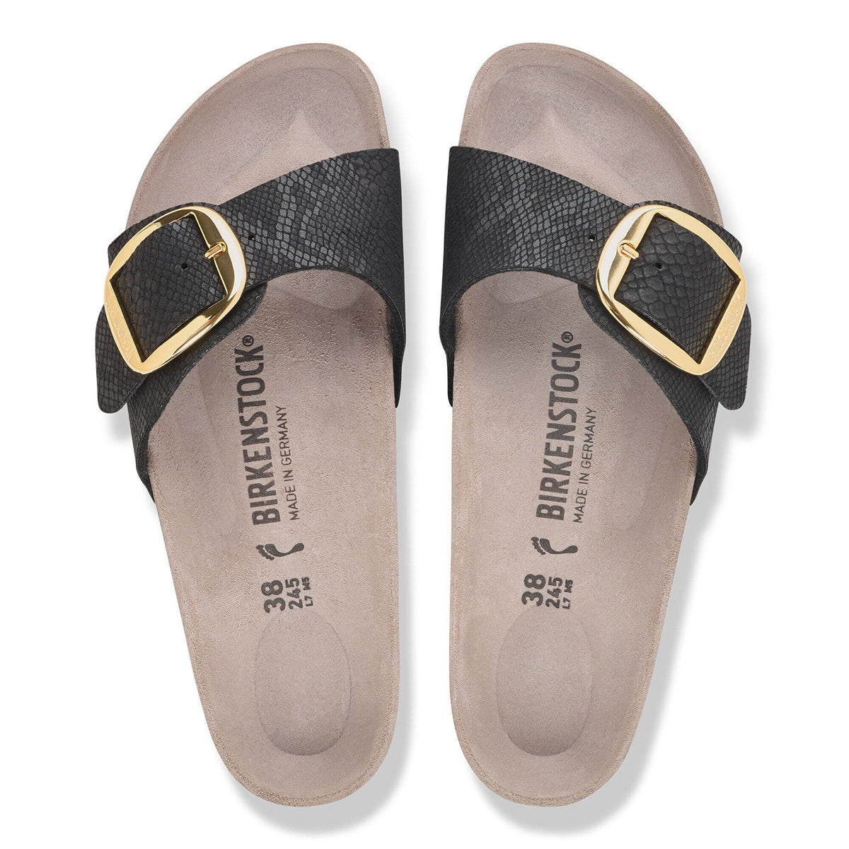 Madrid Big Buckle Synthetics in Color Python Black | Birkenstock