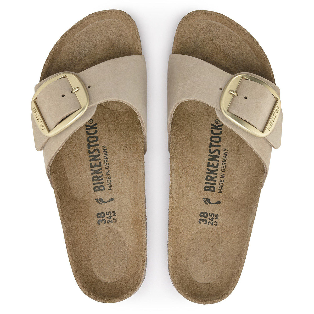 Madrid Big Buckle Nubuck Leather in Color Sandcastle | Birkenstock