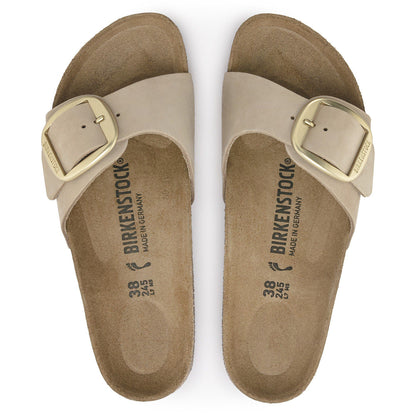 Madrid Big Buckle Nubuck Leather in Color Sandcastle | Birkenstock