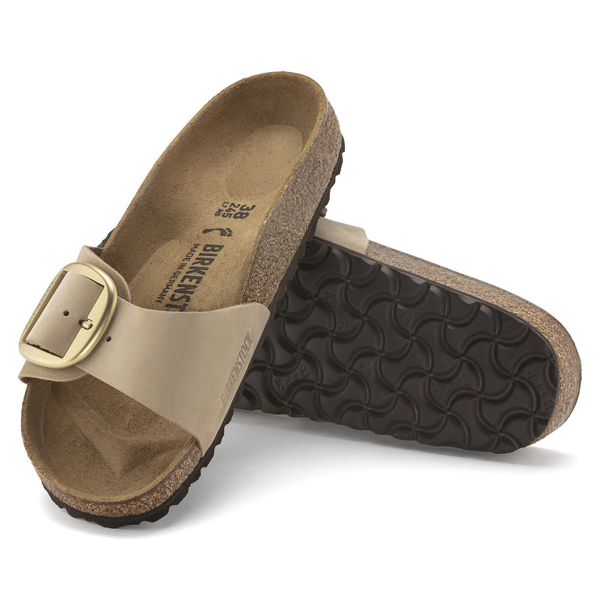 Madrid Big Buckle Nubuck Leather in Color Sandcastle | Birkenstock
