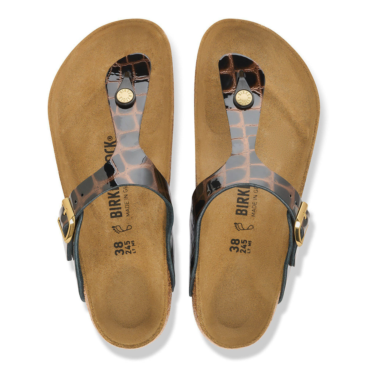 Gizeh Leather in Color Emboss Leather Black | Birkenstock