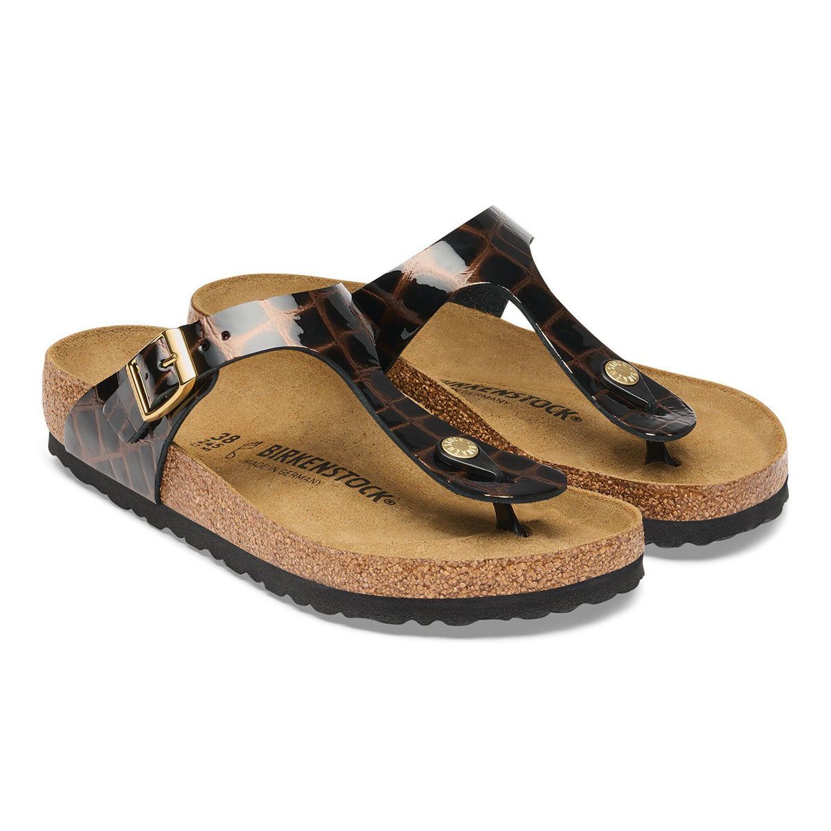 Gizeh Leather in Color Emboss Leather Black | Birkenstock