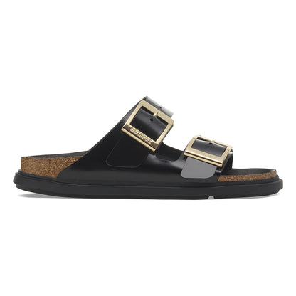 Arizona Droplet Buckle Natural Leather Patent in Color High Shine Black | Birkenstock