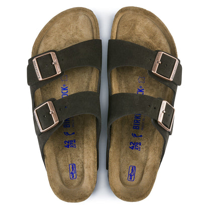 Arizona Soft Footbed Suede Leather in Color Mocha | Birkenstock