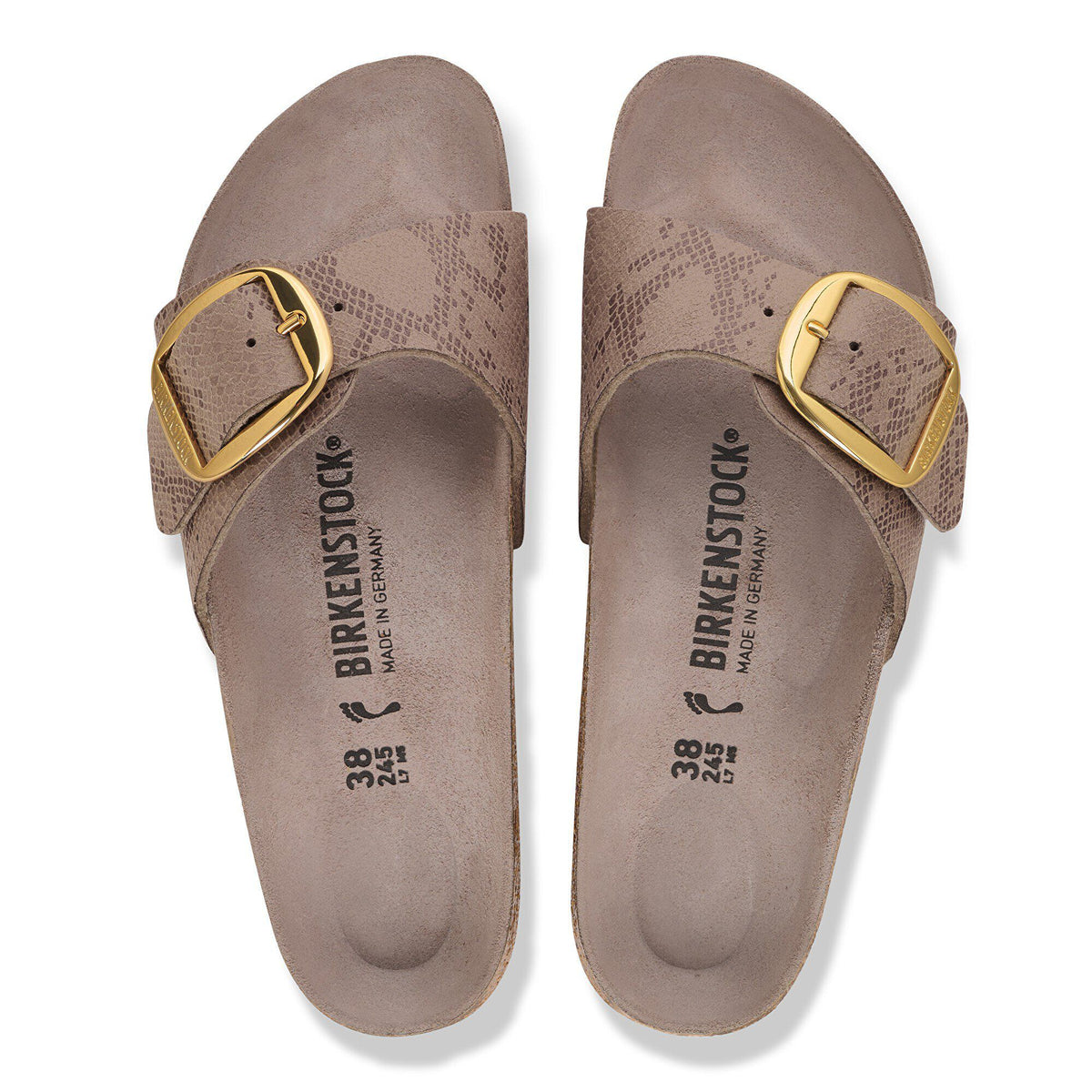 Madrid Big Buckle Synthetics in Color Python Gray Taupe | Birkenstock