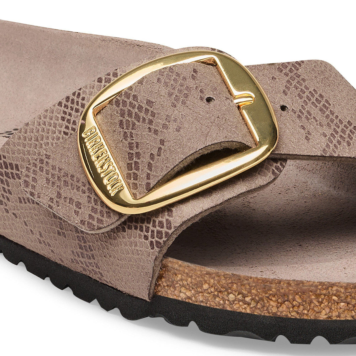 Madrid Big Buckle Synthetics in Color Python Gray Taupe | Birkenstock