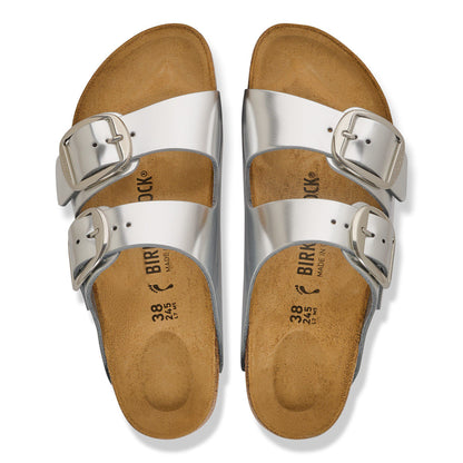 Arizona Big Buckle Leather in Color Metallic Silver | Birkenstock