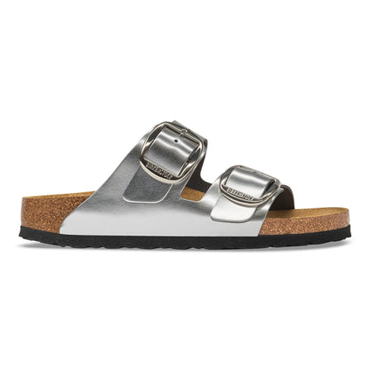 Arizona Big Buckle Leather in Color Metallic Silver | Birkenstock