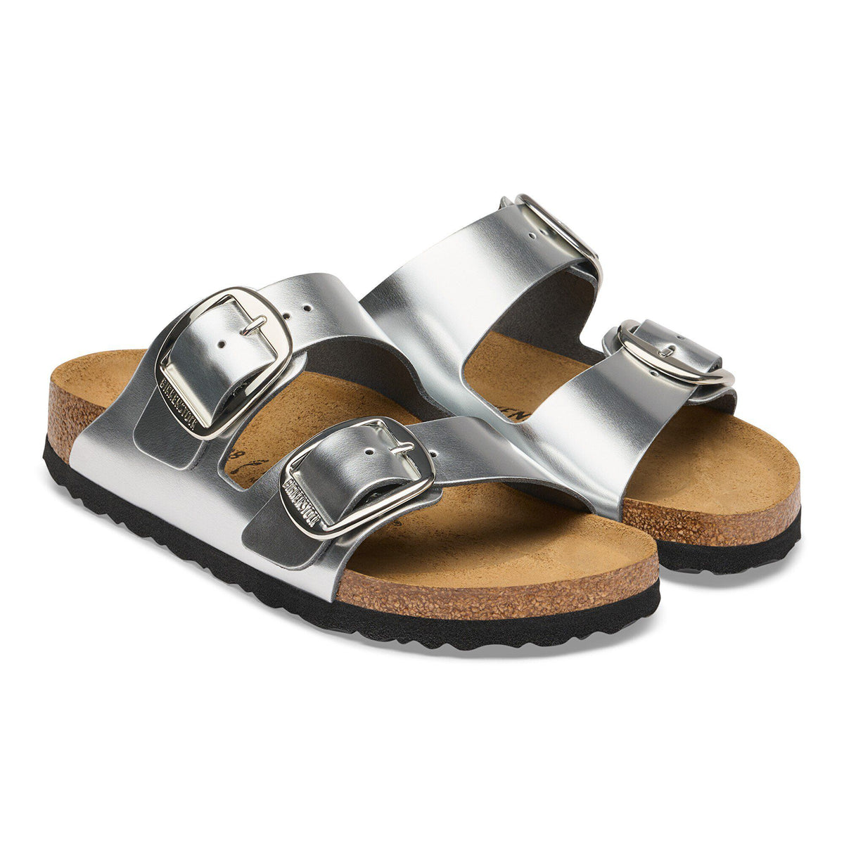 Arizona Big Buckle Leather in Color Metallic Silver | Birkenstock