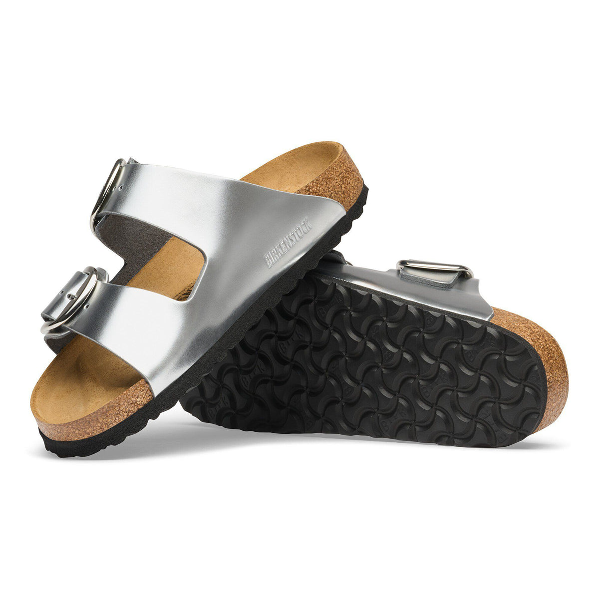 Arizona Big Buckle Leather in Color Metallic Silver | Birkenstock