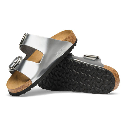 Arizona Big Buckle Leather in Color Metallic Silver | Birkenstock