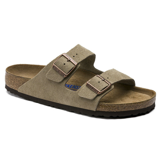 Arizona Soft Footbed Suede Leather in Color Taupe | Birkenstock