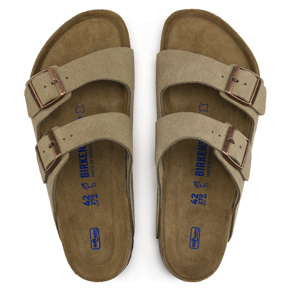 Arizona Soft Footbed Suede Leather in Color Taupe | Birkenstock