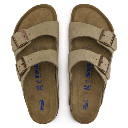 Arizona Soft Footbed Suede Leather in Color Taupe | Birkenstock