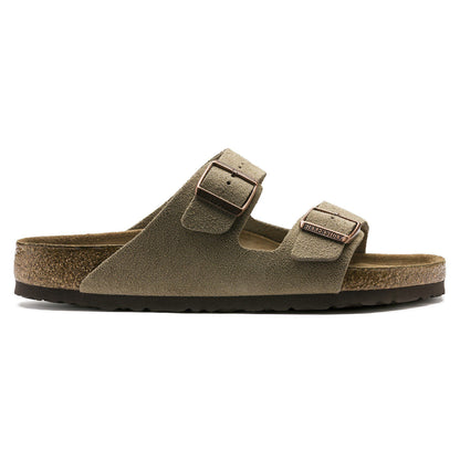 Arizona Soft Footbed Suede Leather in Color Taupe | Birkenstock