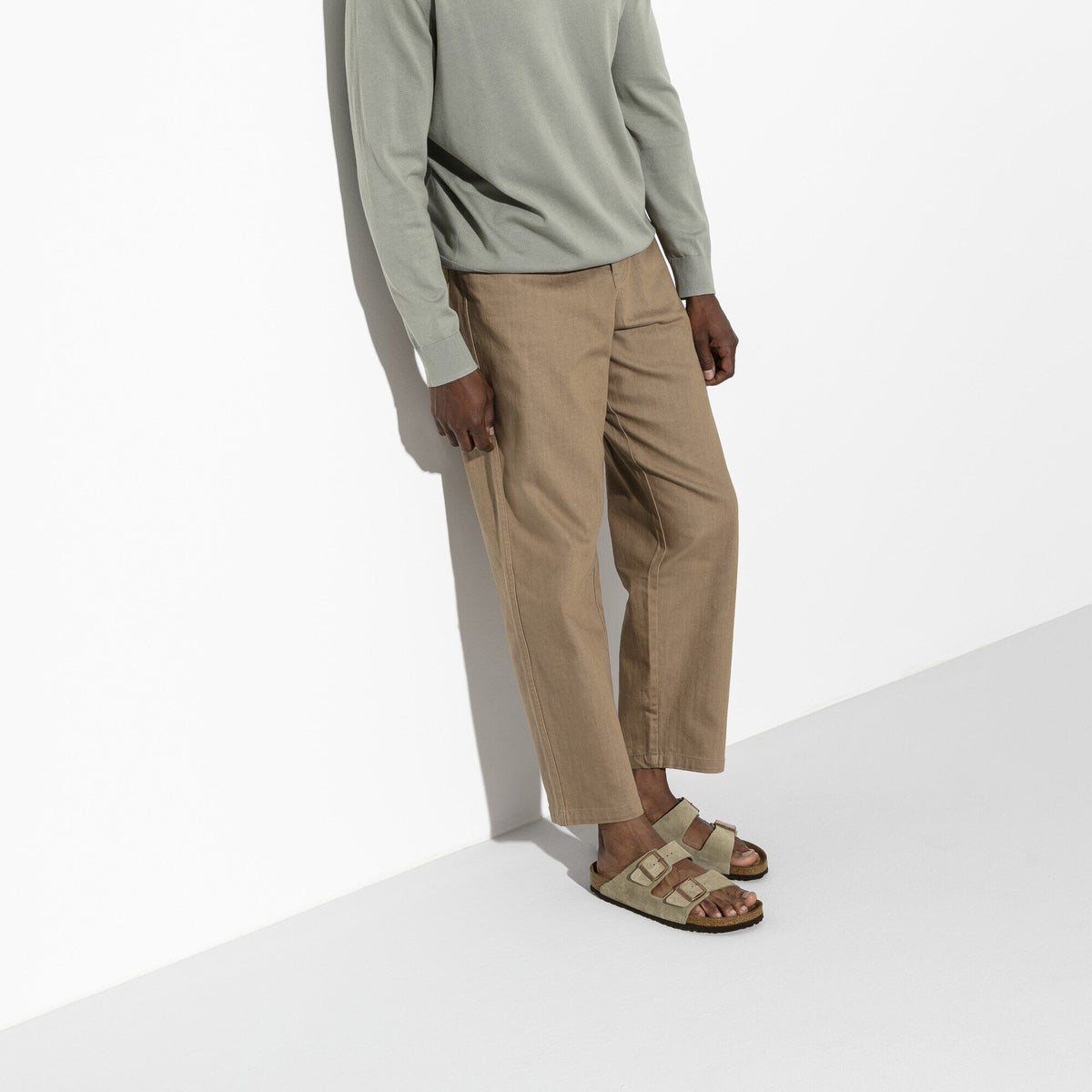 Arizona Soft Footbed Suede Leather in Color Taupe | Birkenstock