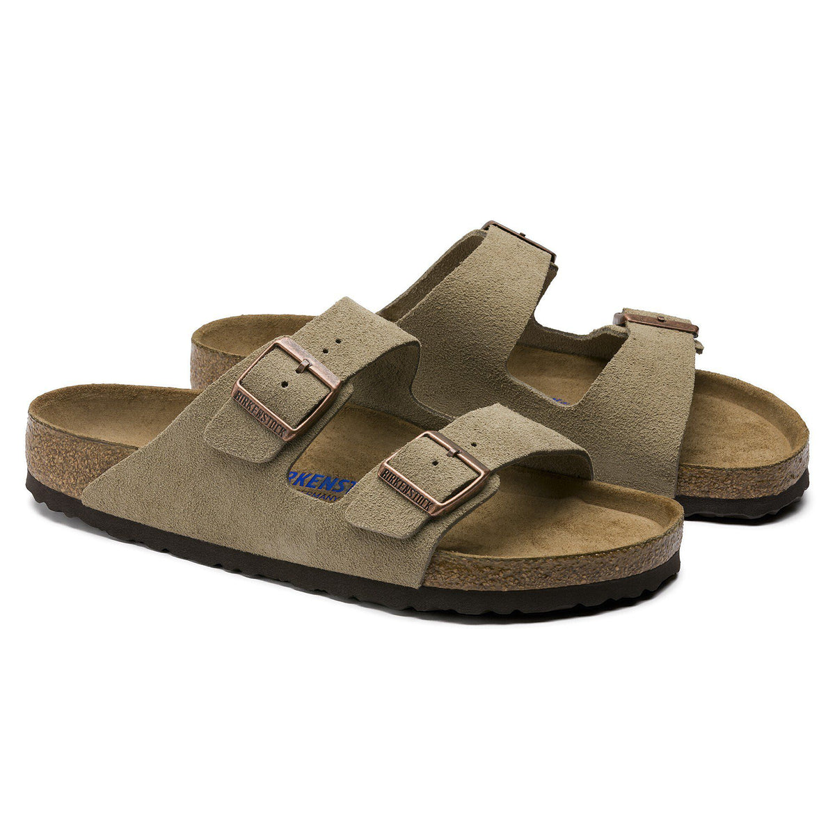 Arizona Soft Footbed Suede Leather in Color Taupe | Birkenstock