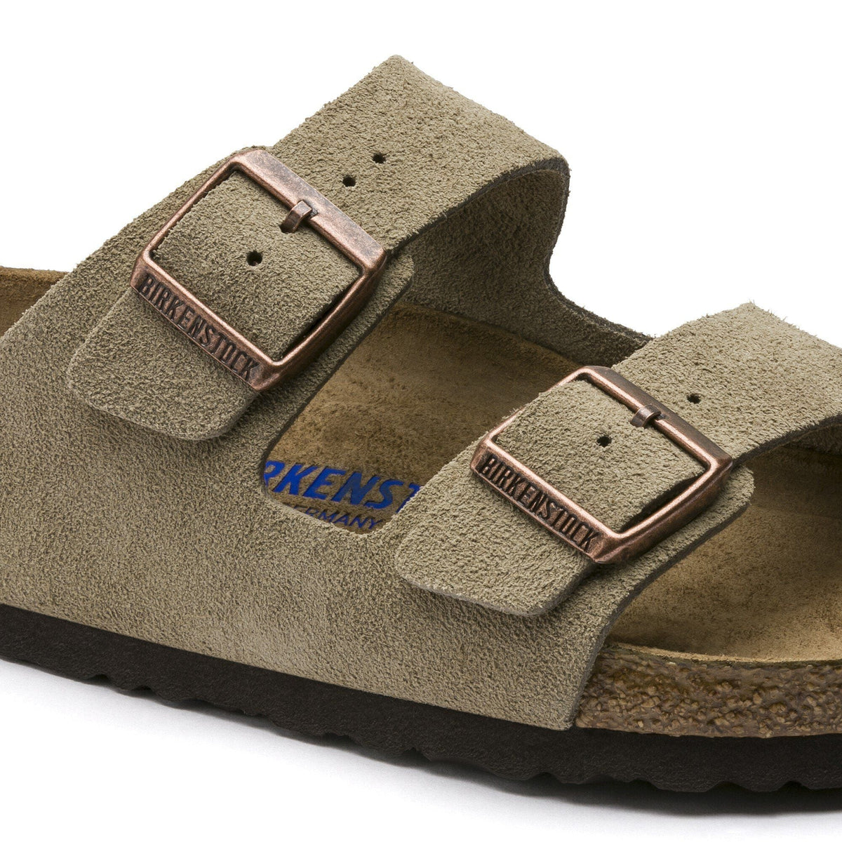Arizona Soft Footbed Suede Leather in Color Taupe | Birkenstock