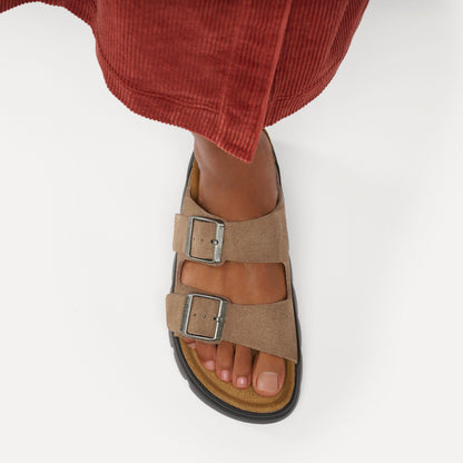 Arizona Chunky Suede Leather in Color Gray Taupe | Birkenstock