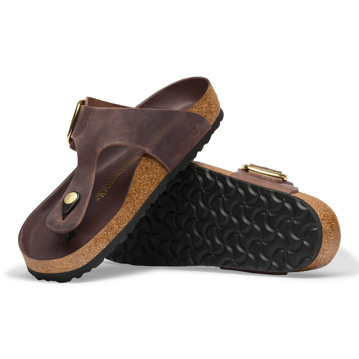 Gizeh Big Buckle Oiled Leather in Color Habana | Birkenstock