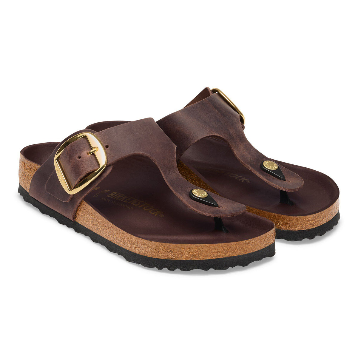 Gizeh Big Buckle Oiled Leather in Color Habana | Birkenstock