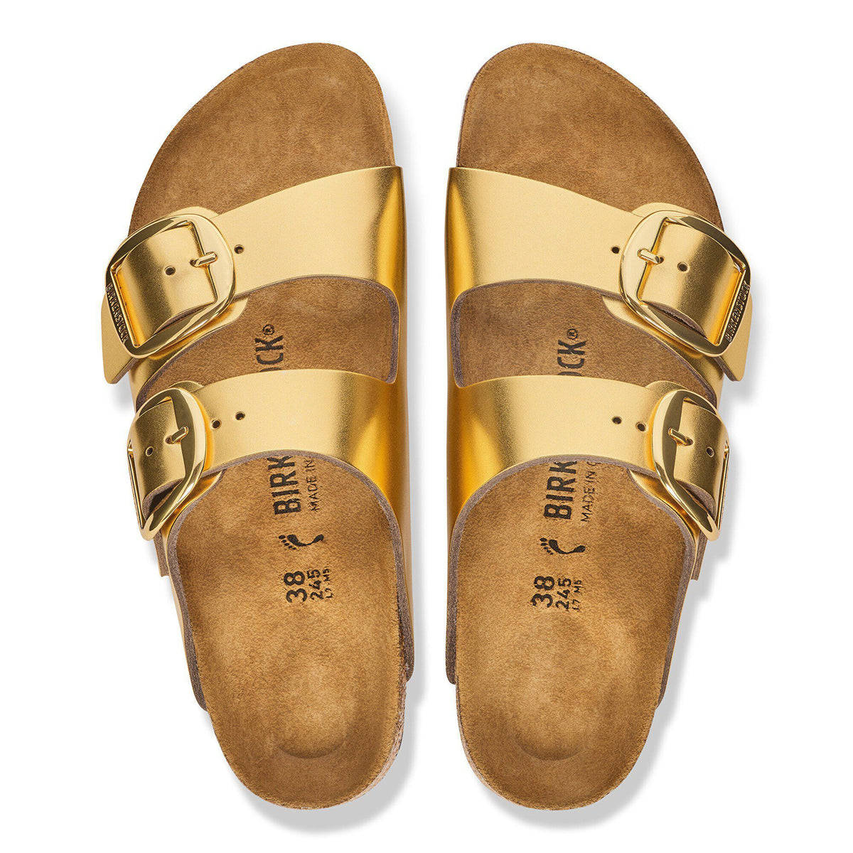 Arizona Big Buckle Leather in Color Metallic Gold | Birkenstock