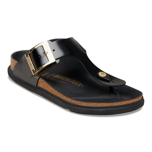 Gizeh Droplet Buckle Natural Leather Patent in Color High Shine Black | Birkenstock