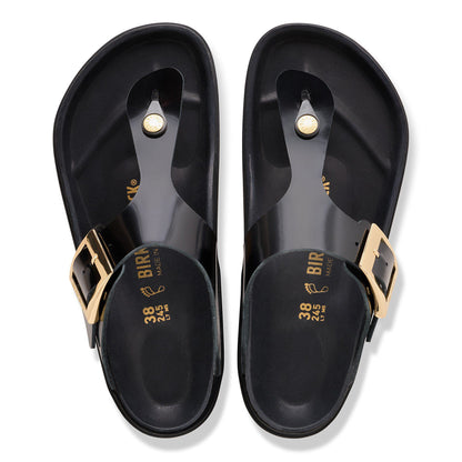Gizeh Droplet Buckle Natural Leather Patent in Color High Shine Black | Birkenstock