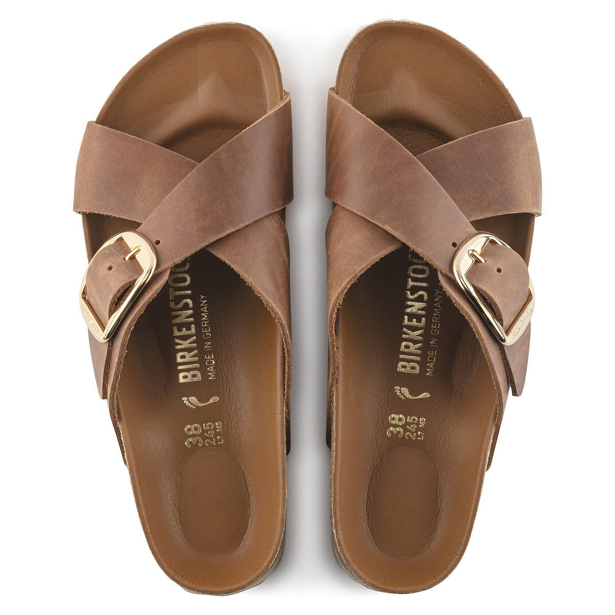 Siena Big Buckle Oiled Leather in Color Cognac | Birkenstock