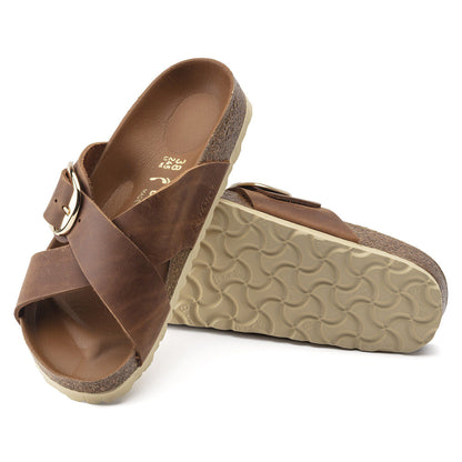 Siena Big Buckle Oiled Leather in Color Cognac | Birkenstock