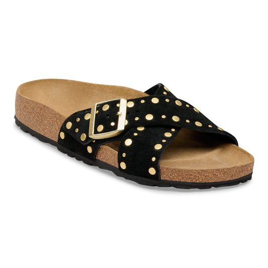 Siena Rivet Suede Leather in Color Black | Birkenstock